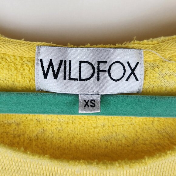 Wildfox Bisous Kisses Lipstick Slouchy Distressed Raglan Sleeve Sweatshirt XS - Picture 7 of 9